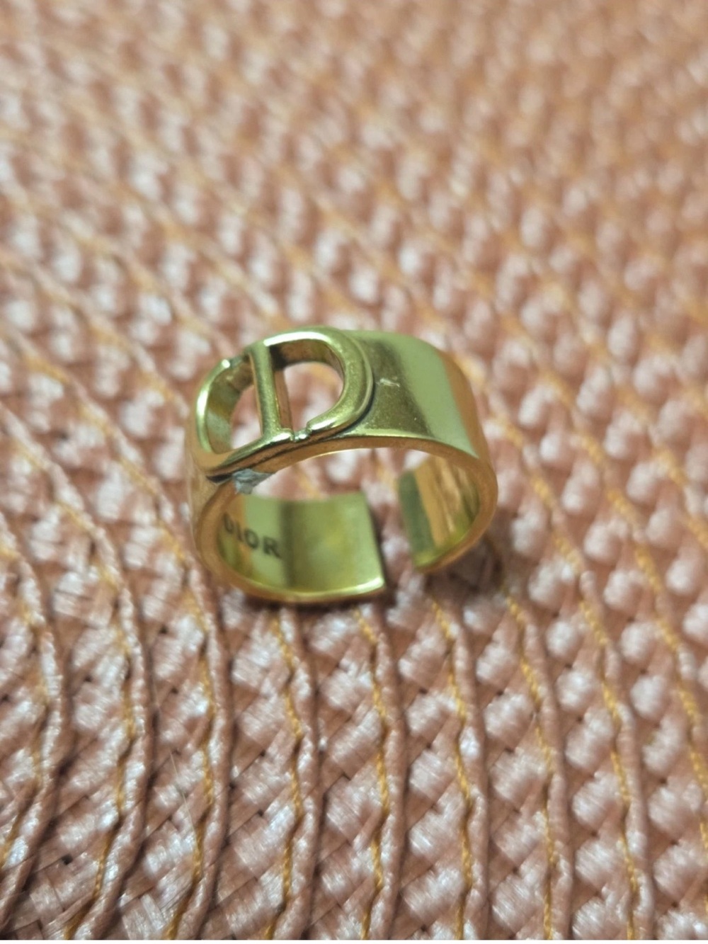 Dior Gold plated Open iconic horseshoe  Ring